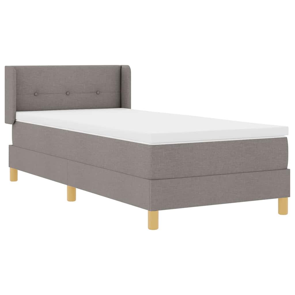 Cama com Estrado Cinzento-acastanhado 90 x 190 cm tecido