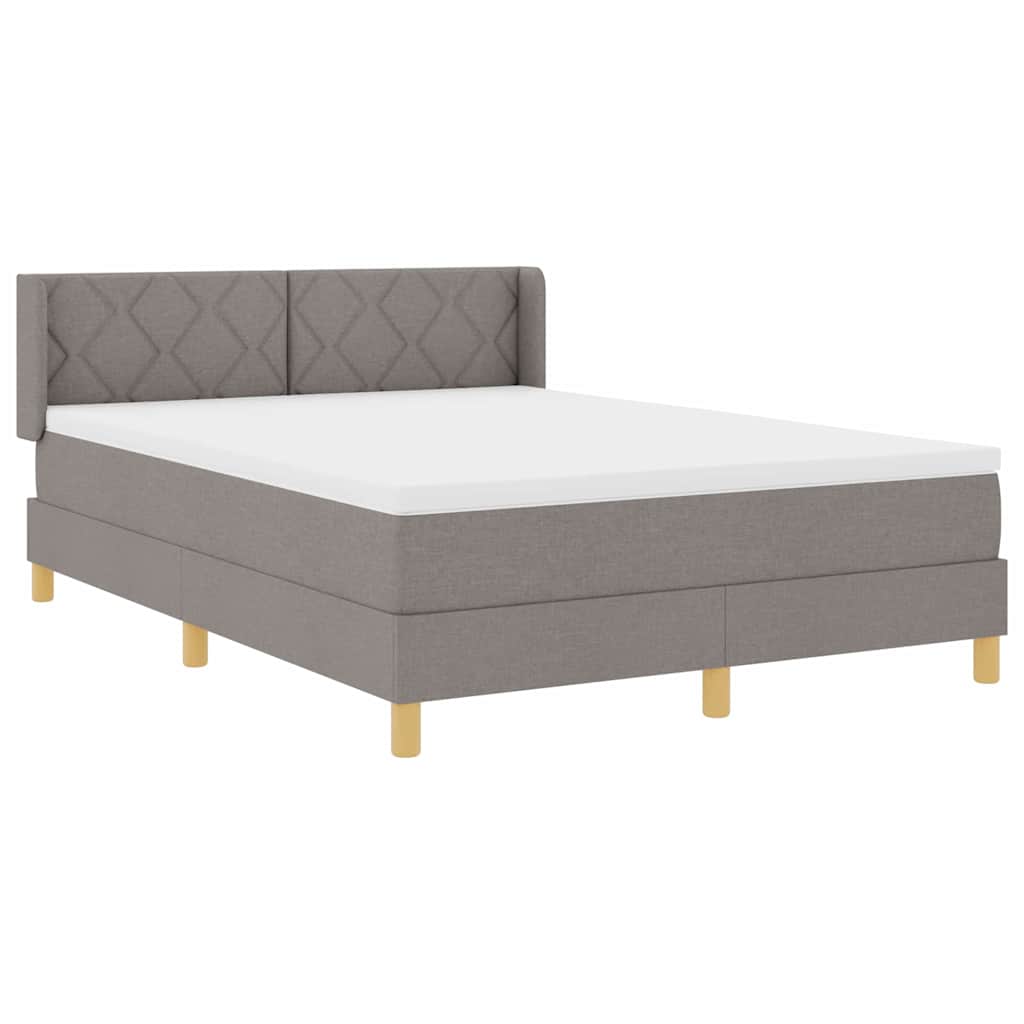 Cama com Estrado Cinzento-acastanhado 140 x 190 cm tecido