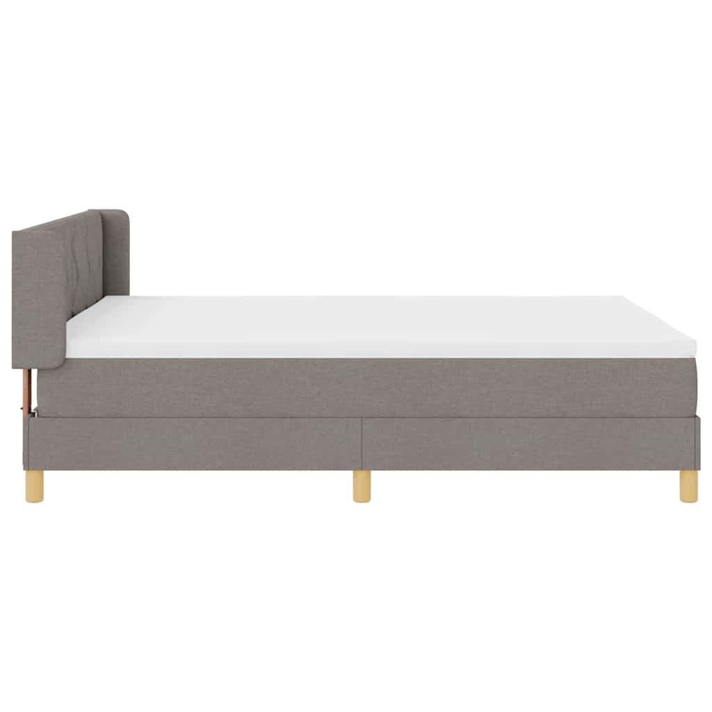 Cama com Estrado Cinzento-acastanhado 140 x 190 cm tecido