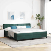 Cama Box com Colchão Preta 100x200 cm Veludo Verde-escuro