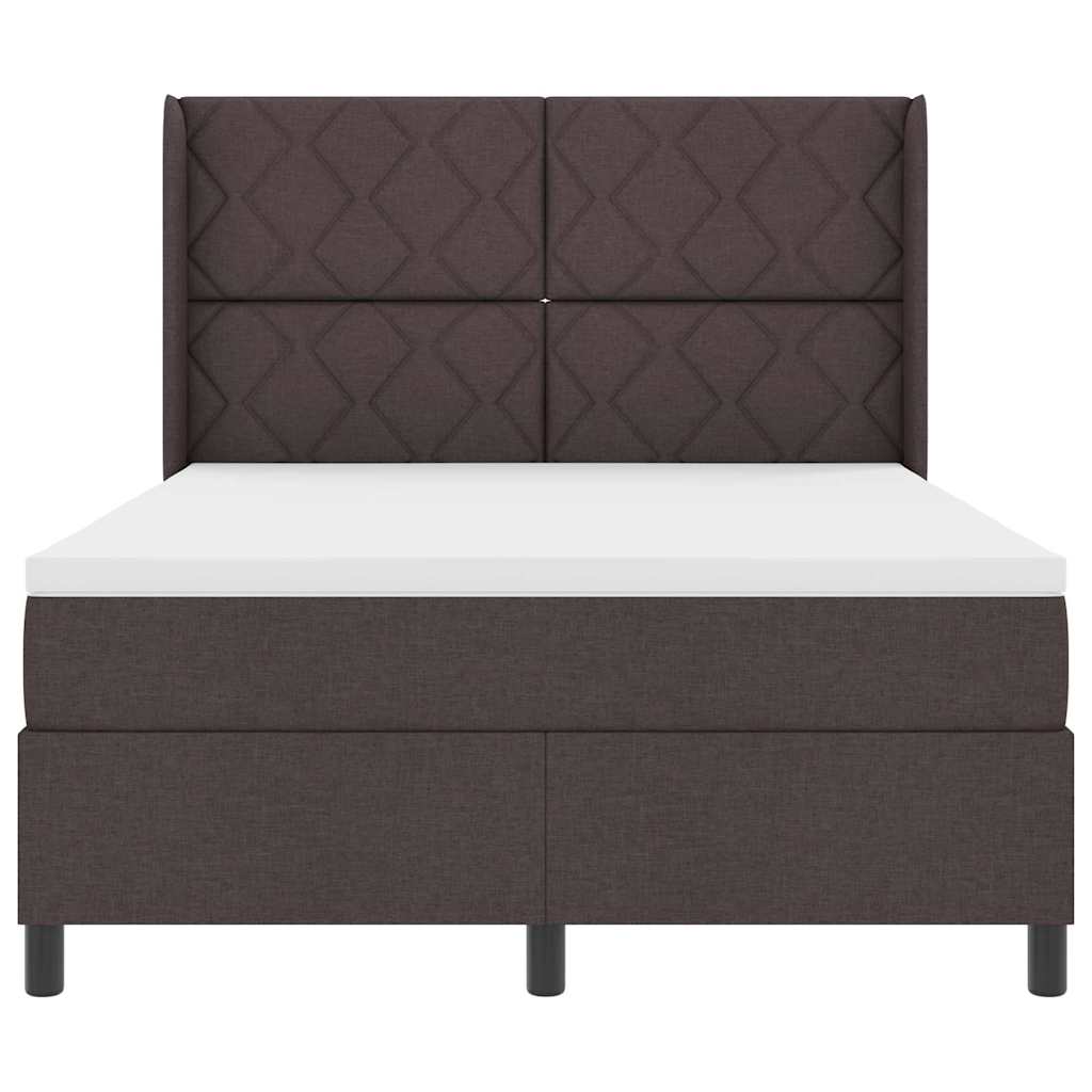 Cama Box com colchão Castanho escuro 140 x 200 cm tecido
