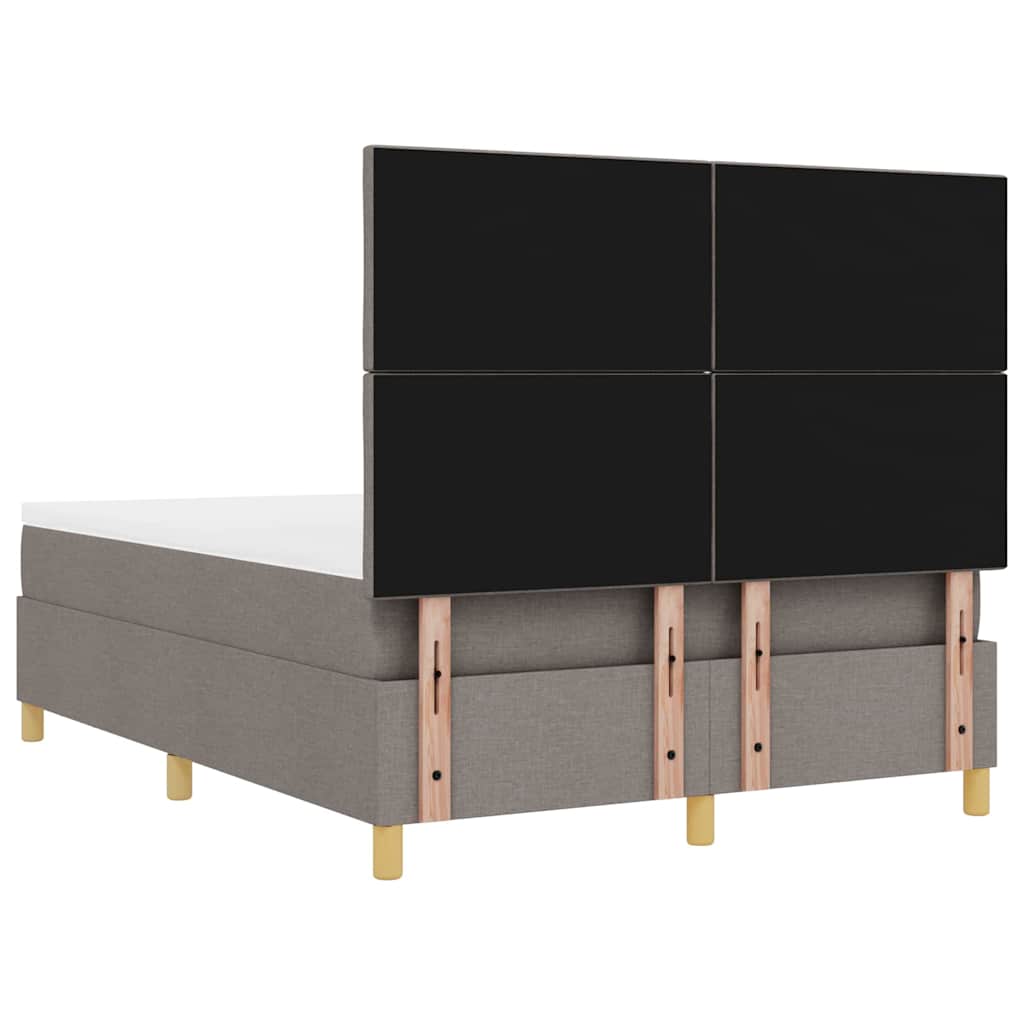 Cama Box com colchão Cinzento-acastanhado 140 x 190 cm tecido