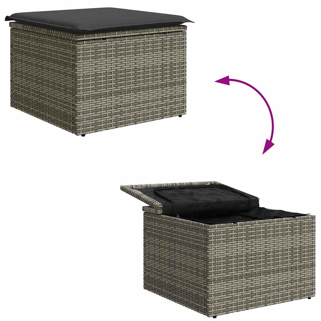 Conjunto de Sofá de Jardim 6 pcs Preto Rattan Sintético