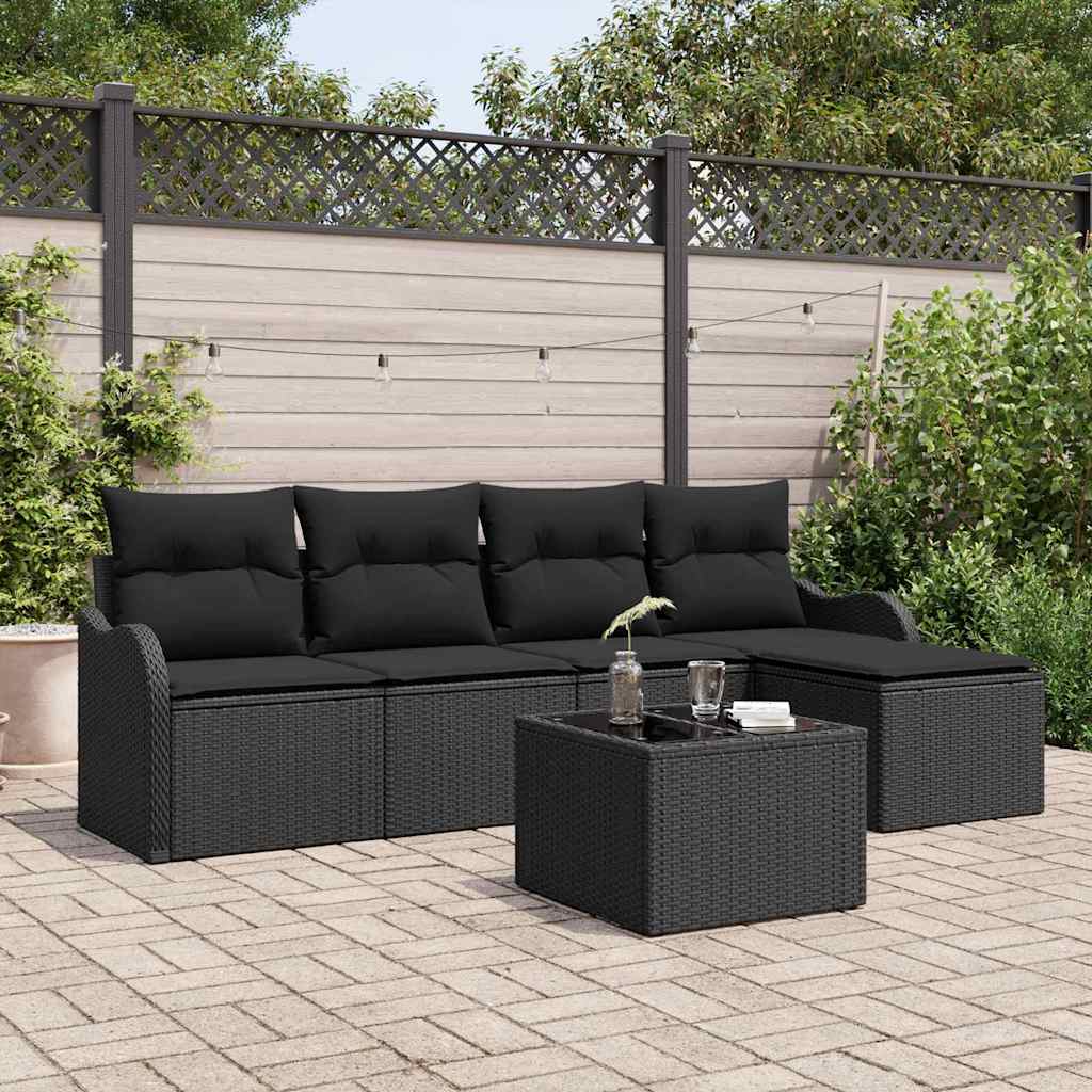 Conjunto de Sofá de Jardim 6 pcs Bege Rattan Sintético