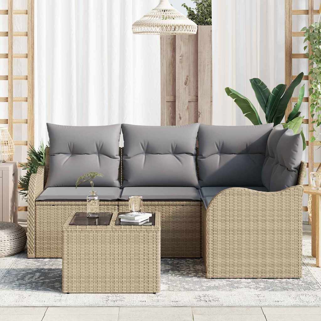 Conjunto de Sofá de Jardim 5 pcs Preto vime PE