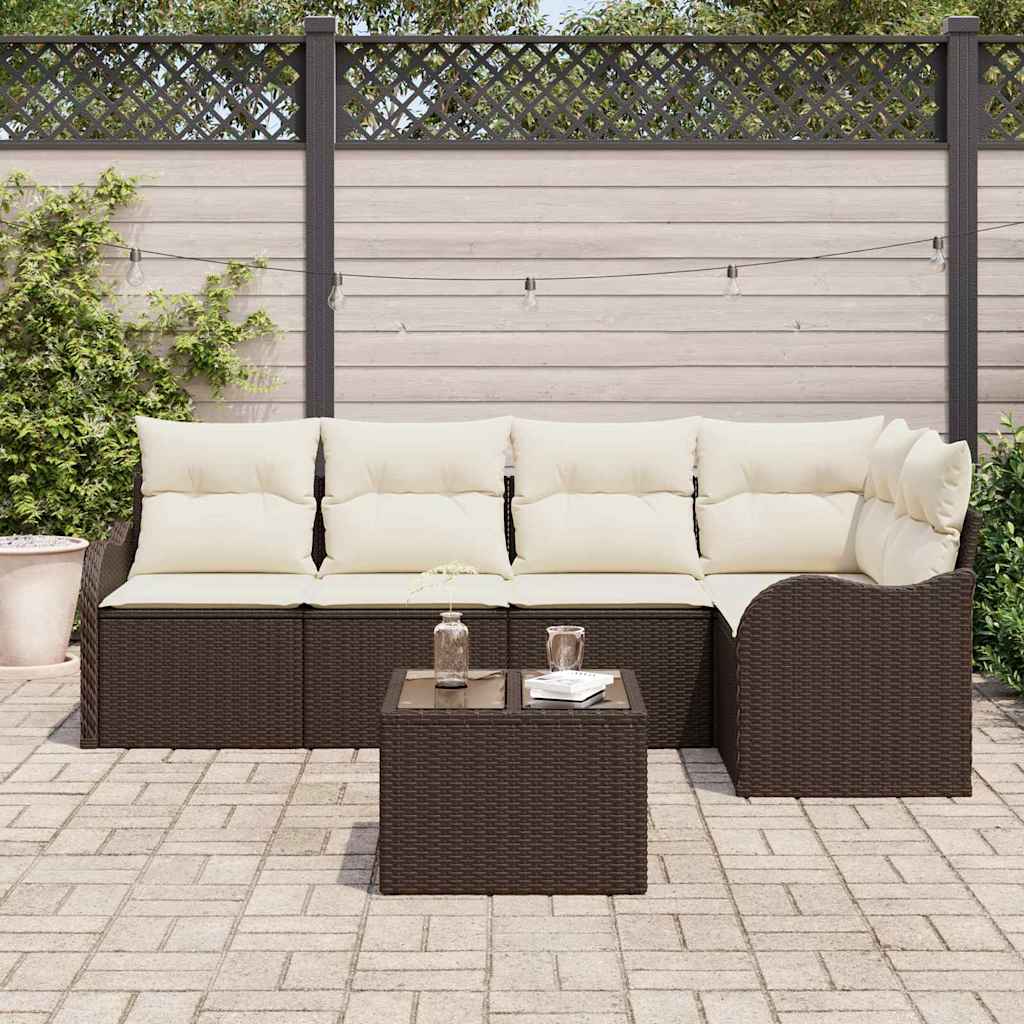 Conjunto de Sofá de Jardim 6 pcs Cinzeto vime PE