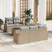 Conjunto de Sofá de Jardim com almofada 6 pcs Bege e Cinza