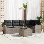 Conjunto de Sofá de Jardim 6 pcs Cinzeto Rattan Sintético