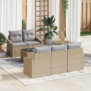 Conjunto de Sofá de Jardim 6 pcs Bege e Cinza 55 x 55 x 37 cm