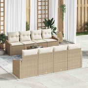 Conjunto de Sofá de Jardim 7 pcs Bege e Creme 55 x 55 x 37 cm