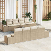 Conjunto de Sofá de Jardim 7 pcs Bege e Creme 55 x 55 x 37 cm