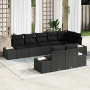 Conjunto de Sofá de Jardim 8 pcs Preto 319 x 154 x 85 cm
