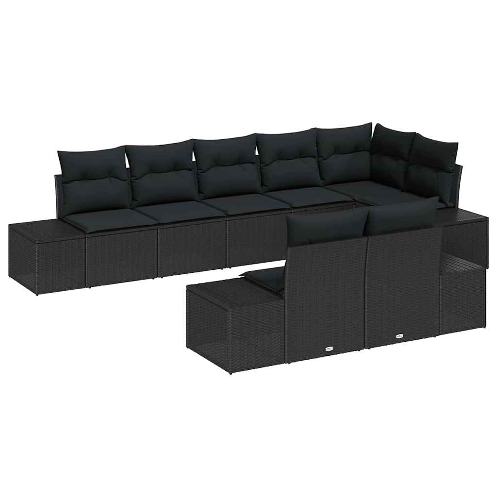 Conjunto de Sofá de Jardim 8 pcs Preto 319 x 154 x 85 cm