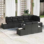Conjunto de Sofá de Jardim 9 pcs Preto 319 x 154 x 85 cm