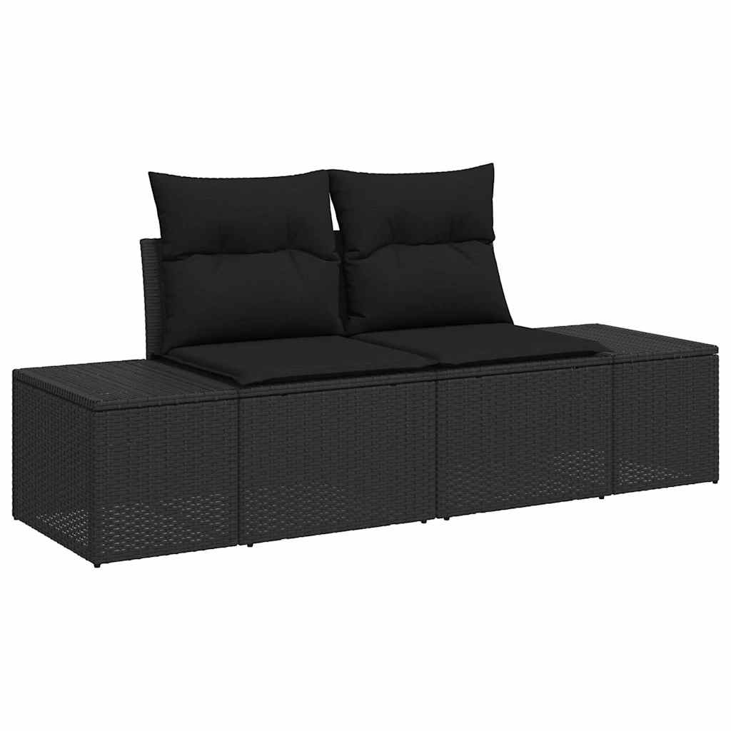 Conjunto de Sofá de Jardim 9 pcs Preto 319 x 154 x 85 cm