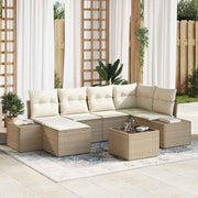 Conjunto de Sofá de Jardim 7 pcs bege e creme 264 x 154 x 85 cm