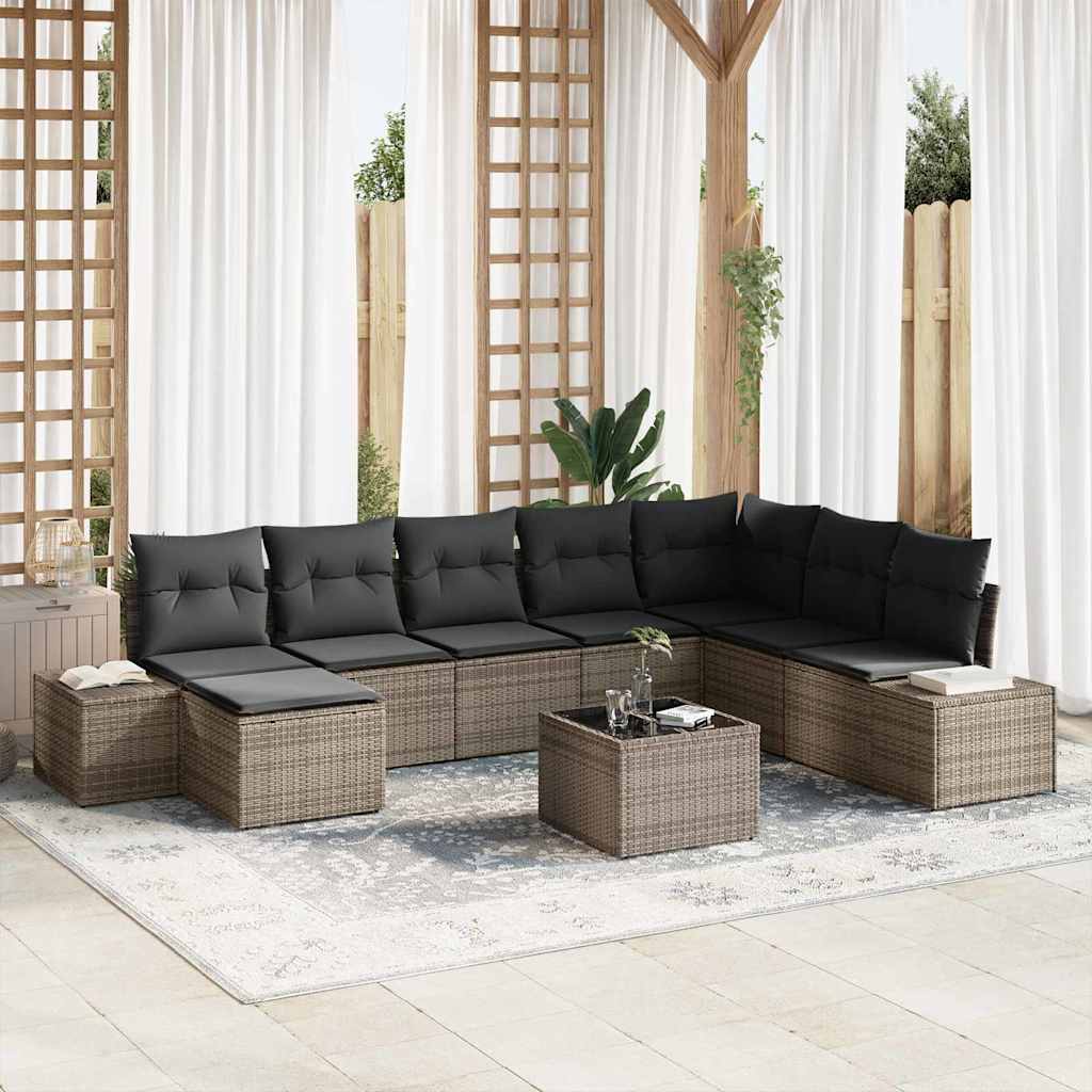 Conjunto de Sofá de Jardim 9 pcs Cinzeto 319 x 209 x 85 cm