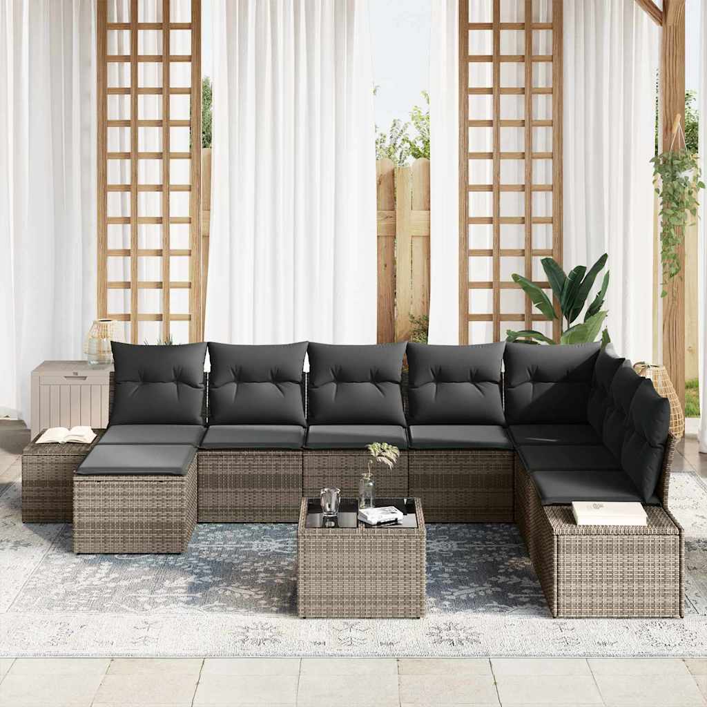 Conjunto de Sofá de Jardim 9 pcs Cinzeto 319 x 209 x 85 cm
