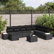 Conjunto de Sofá de Jardim 9 pcs Preto 319 x 209 x 85 cm