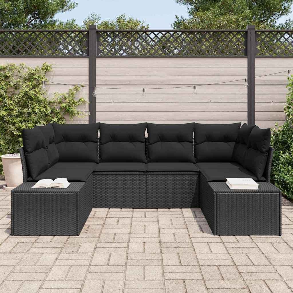 Conjunto de Sofá de Jardim 6 pcs Preto 234 x 154 x 85 cm