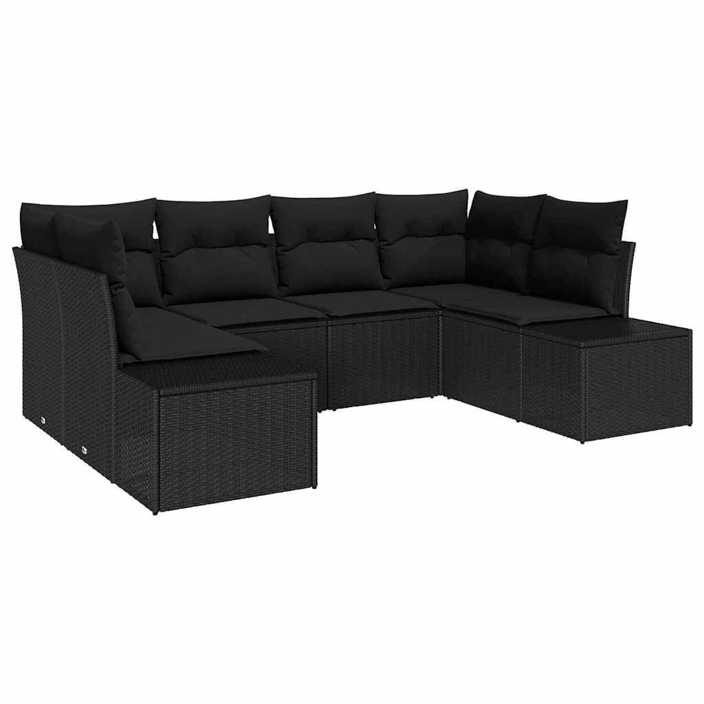 Conjunto de Sofá de Jardim 6 pcs Preto 234 x 154 x 85 cm