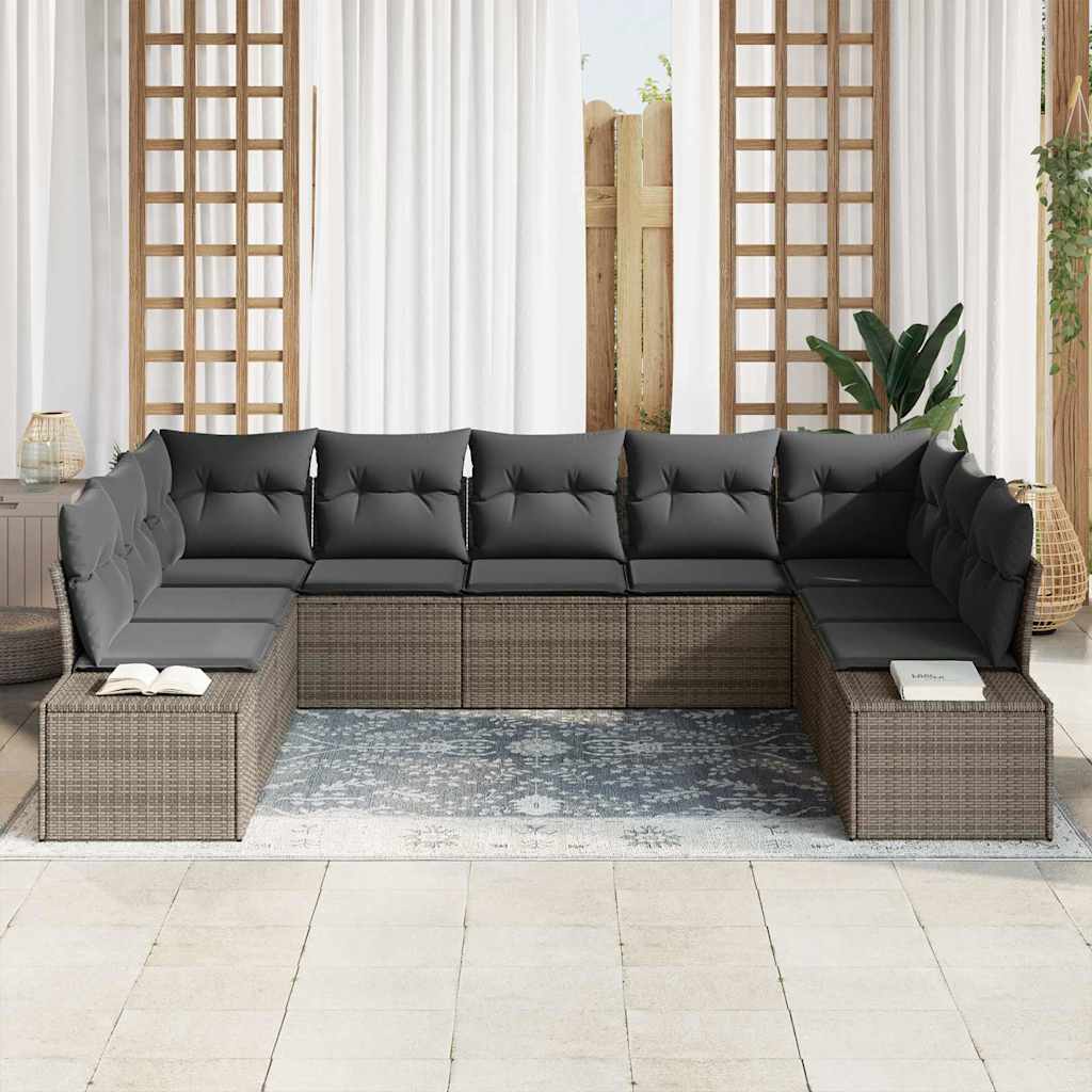 Conjunto de Sofá de Jardim 9 pcs Cinzeto 289 x 209 x 85 cm