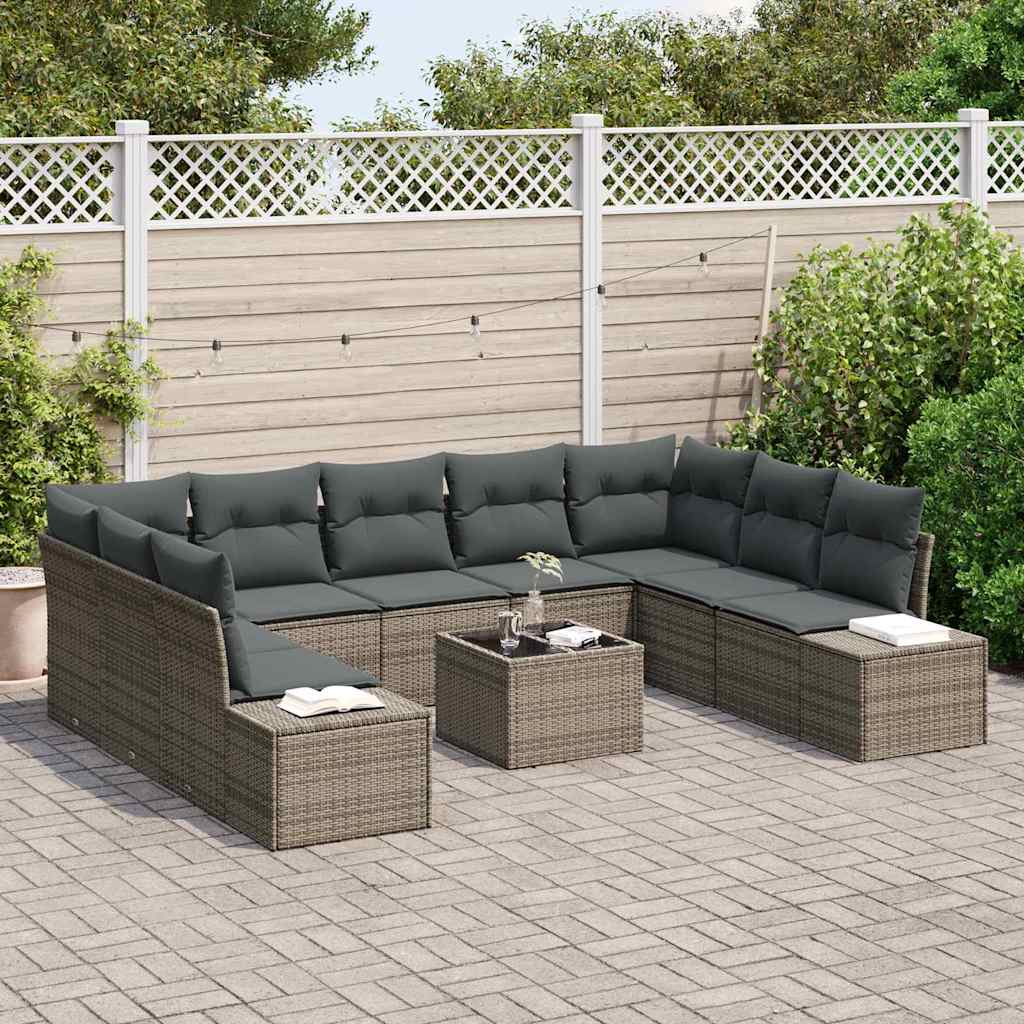 Conjunto de Sofá de Jardim 10 pcs Cinzeto 289 x 209 x 85 cm