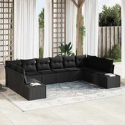 Conjunto de Sofá de Jardim 10 pcs Preto 344 x 209 x 85 cm