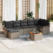 Conjunto de Sofá de Jardim com almofada 8 pcs Cinzeto
