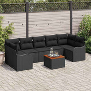 Conjunto de Sofá de Jardim 8 pcs Preto