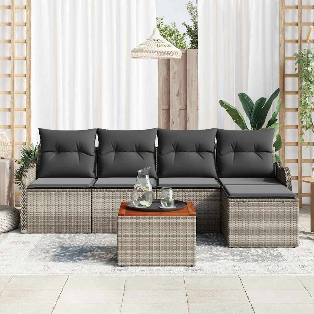 Conjunto de Sofá de Jardim 6 pcs Cinzeto