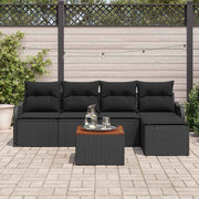 Conjunto de Sofá de Jardim 6 pcs Preto