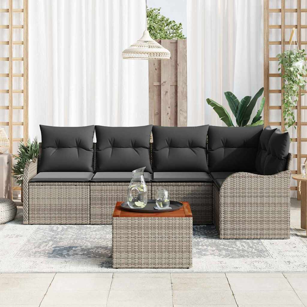 Conjunto de Sofá de Jardim 6 pcs Cinzeto