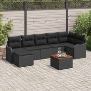 Conjunto de Sofá de Jardim 8 pcs Preto