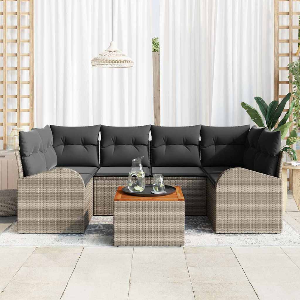Conjunto de Sofá de Jardim 7 pcs Cinzeto
