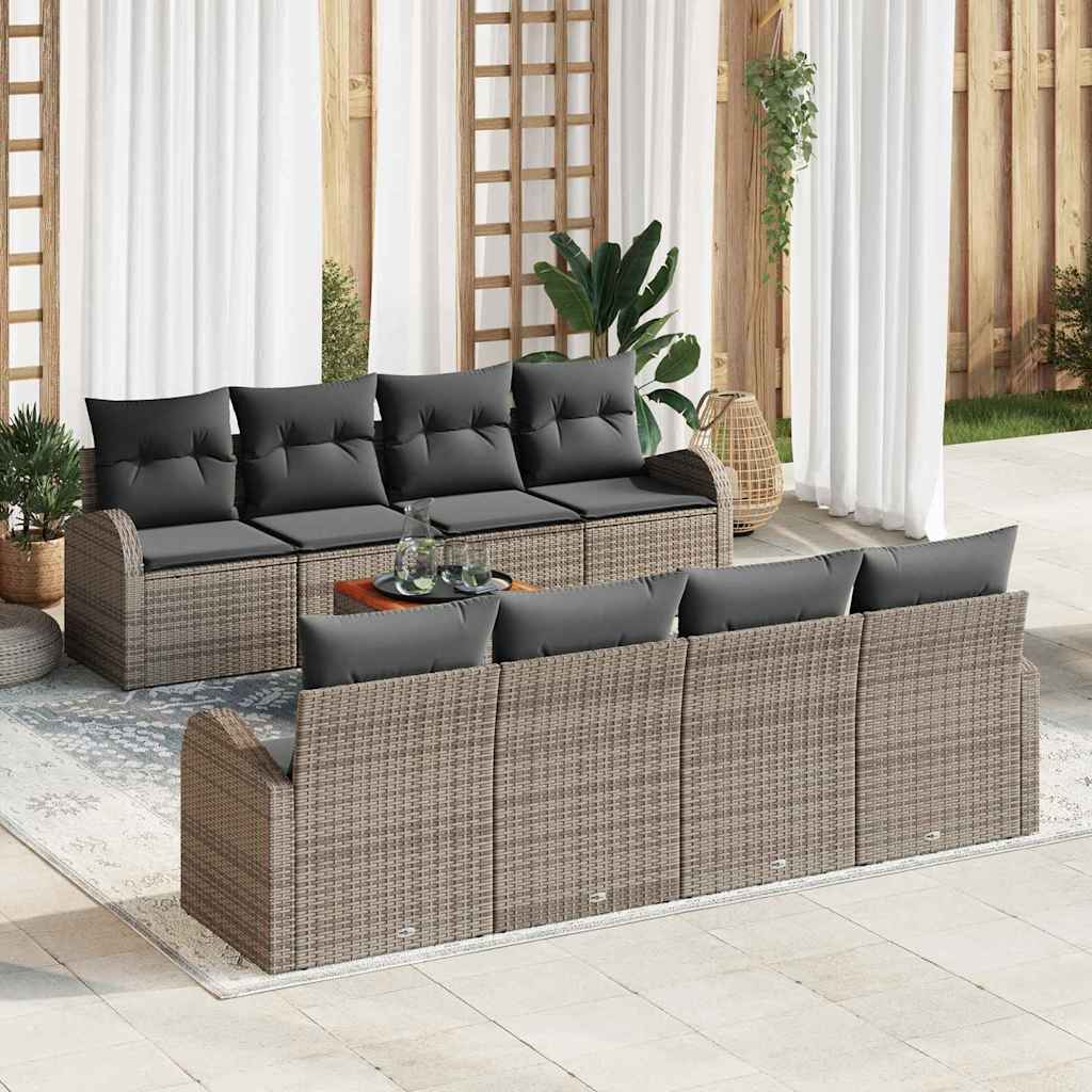Conjunto de Sofá de Jardim 9 pcs Cinzeto