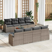 Conjunto de Sofá de Jardim 9 pcs Cinzeto