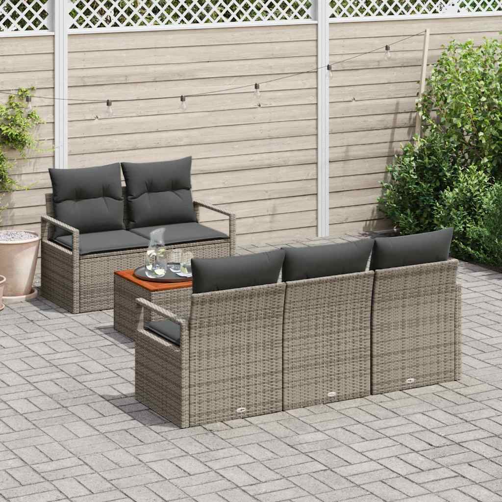 Conjunto de Sofá de Jardim 6 pcs Cinzeto