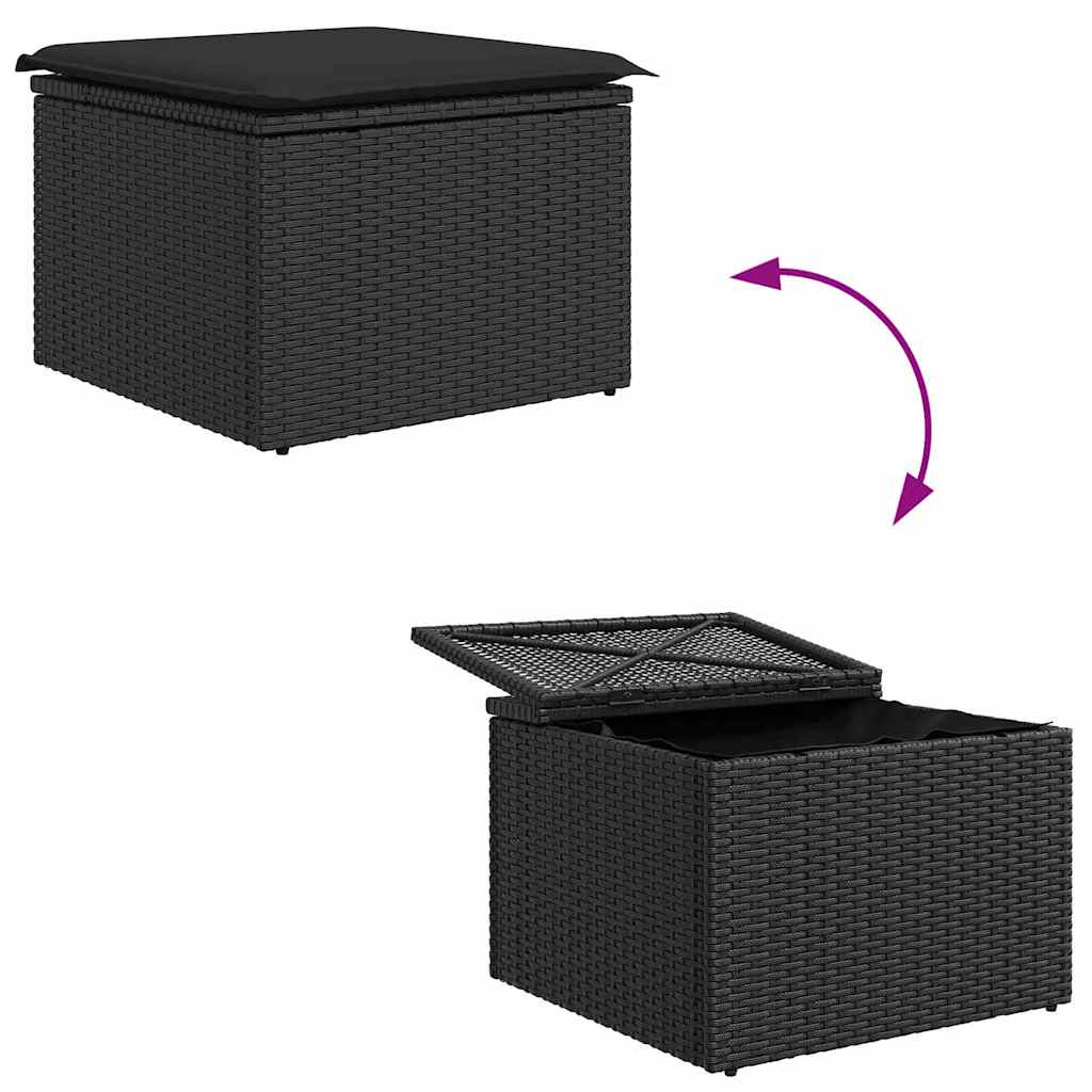 Conjunto de Sofá de Jardim 6 pcs Preto