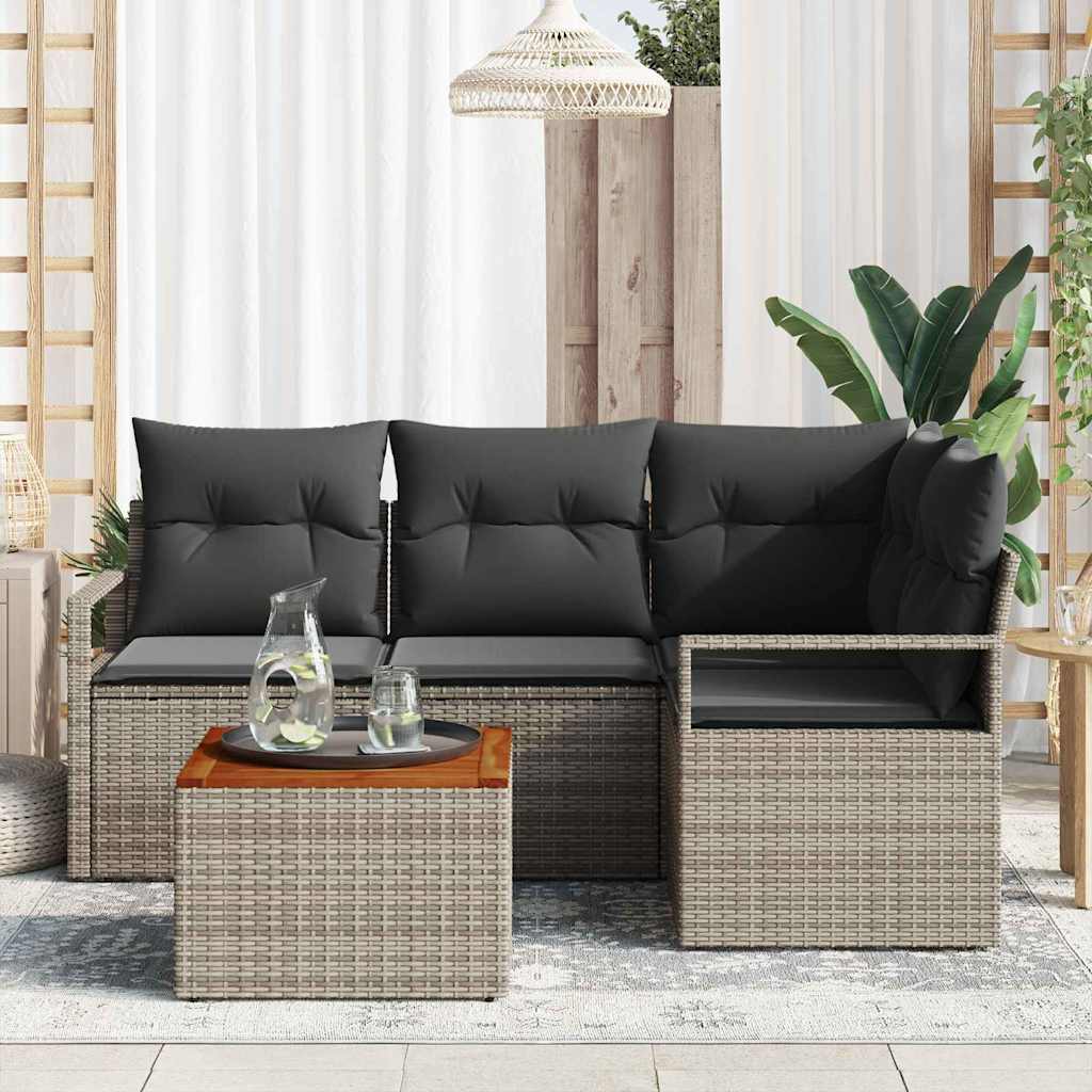 Conjunto de Sofá de Jardim 5 pcs Cinzeto