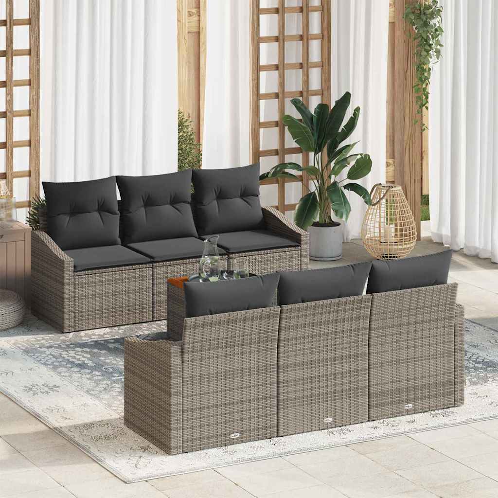 Conjunto de Sofá de Jardim 7 pcs Cinzeto