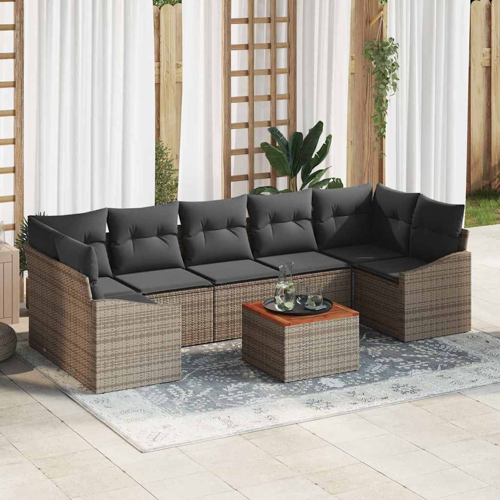 Conjunto de Sofá de Jardim 8 pcs Cinzeto