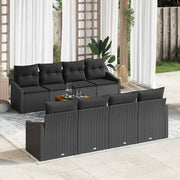 Conjunto de Sofá de Jardim 7 pcs Preto
