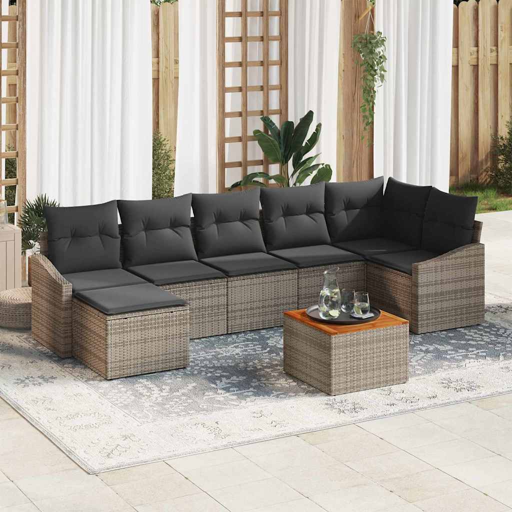 Conjunto de Sofá de Jardim 8 pcs Cinzeto