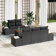Conjunto de Sofá de Jardim 6 pcs Preto