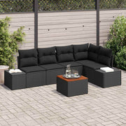 Conjunto de Sofá de Jardim 6 pcs Preto