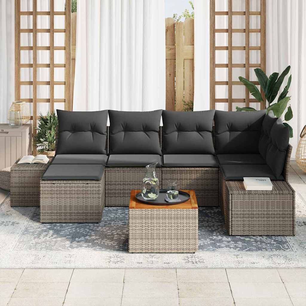 Conjunto de Sofá de Jardim 7 pcs Cinzeto