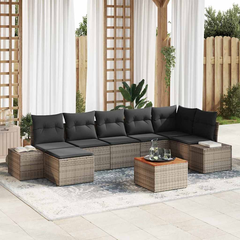 Conjunto de Sofá de Jardim 8 pcs Cinzeto