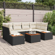 Conjunto de Sofá de Jardim 6 pcs Preto Rattan Sintético