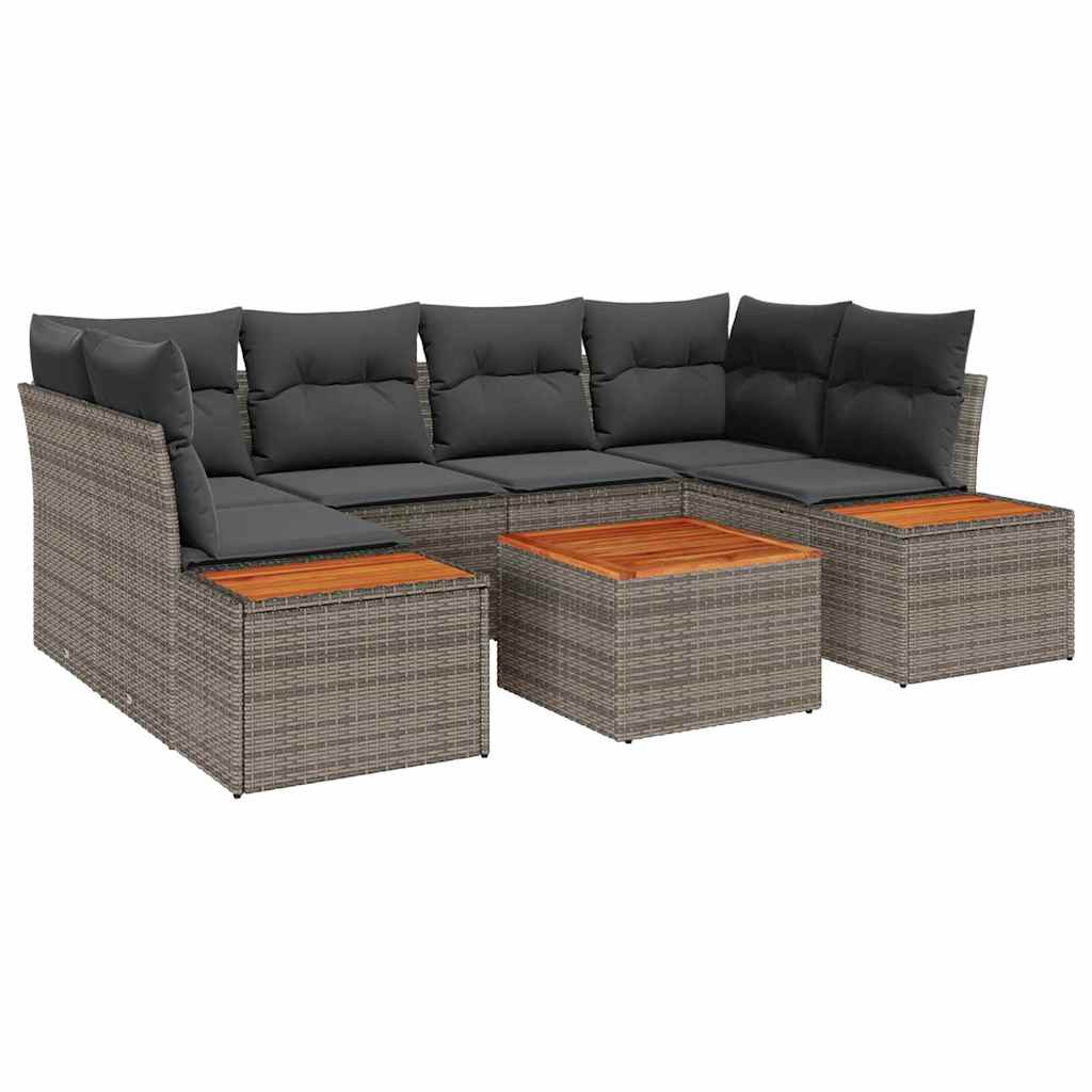Conjunto de Sofá de Jardim 6 pcs Cinzeto Rattan Sintético